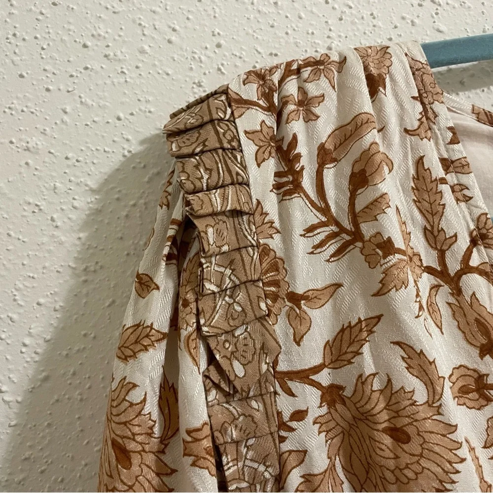 Cleobella Victoria Mini Dress NWT V Neck Tan Wrap Dress - Picture 4 of 15